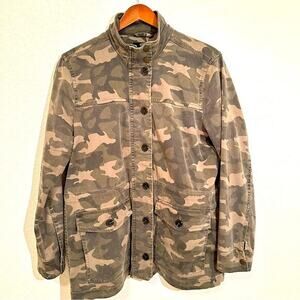 Women’s Lucky Brand Camo‎ Printed Utiltiy Jacket Large EUC